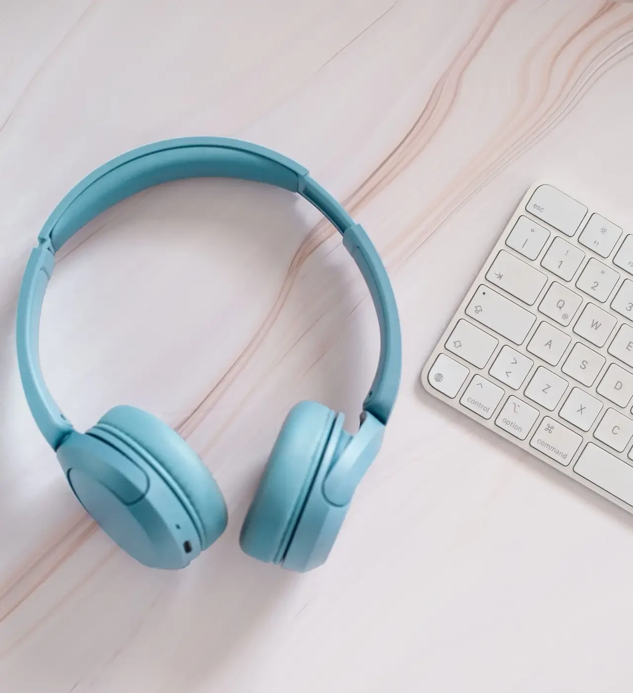 Blue headphones